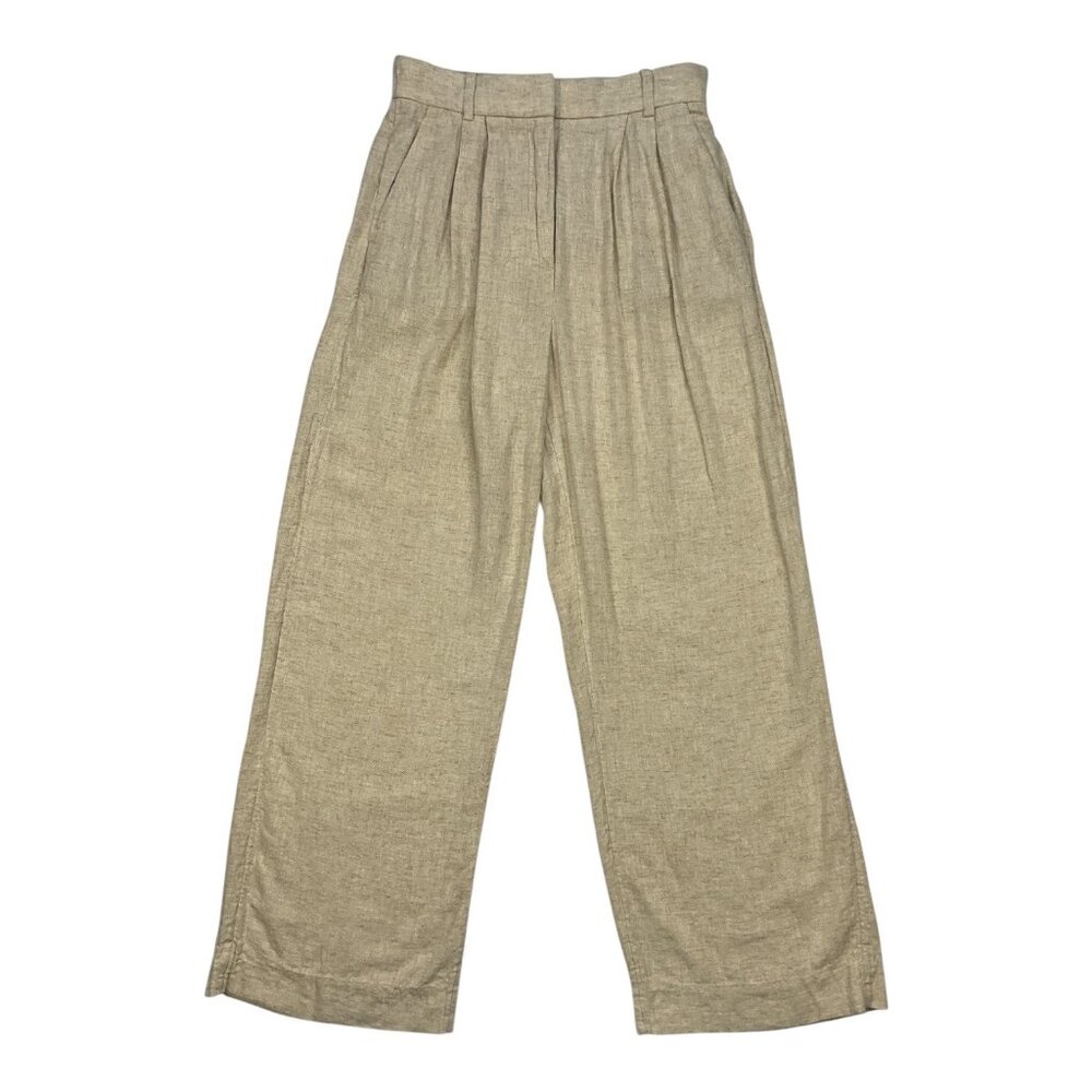 Abercrombie and Fitch Sloane Tailored Linen Blend Pant 25 0R Light Beige